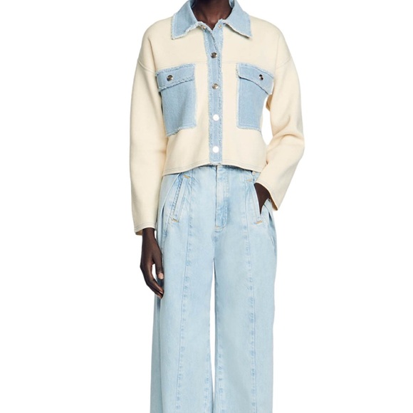 SANDRO Dolly Cropped Coatigan - Picture 3 of 6